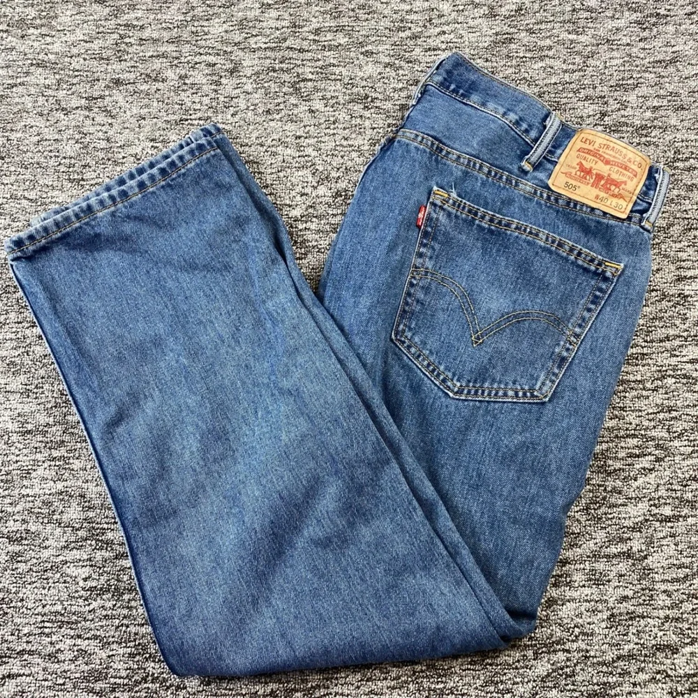 Levis 505 Jeans Mens 40x30 Blue 2013 Dark Stonewash Regular Straight Leg Denim